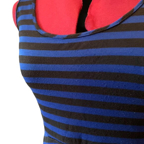 ENOUGH ABOUT ME - Black and deep blue short sundress sleeveless medium - Picture 4 of 8